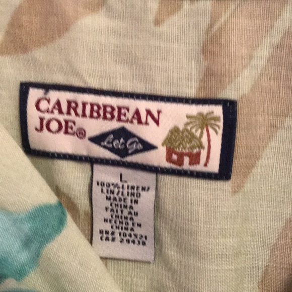 100% Linen Size L. Caribbean Joe Shirt. - Picture 2 of 3